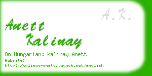 anett kalinay business card